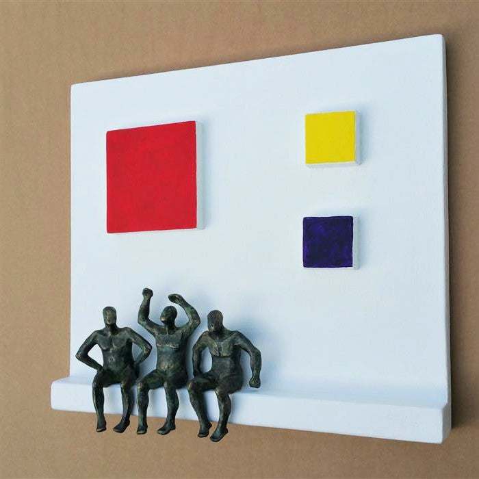 “Tribute to Mondrian, Three Colors (U-15)” by UGallery artist Yelitza Diaz