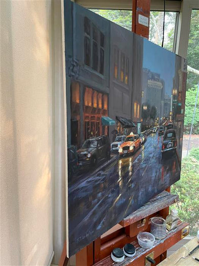 Evening Rain by Faye Vander Veer |  Side View of Artwork