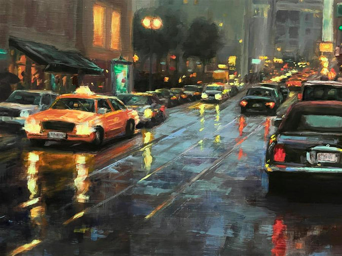 Evening Rain by Faye Vander Veer |   Closeup View of Artwork