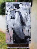 Original art for sale at UGallery.com | Geisha in Training by Mary Pratt | $2,725 | oil painting | 48' h x 30' w | thumbnail 3