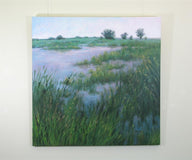 Original art for sale at UGallery.com | Lake in the Prairie by Suzanne Massion | $1,100 | oil painting | 30' h x 30' w | thumbnail 3