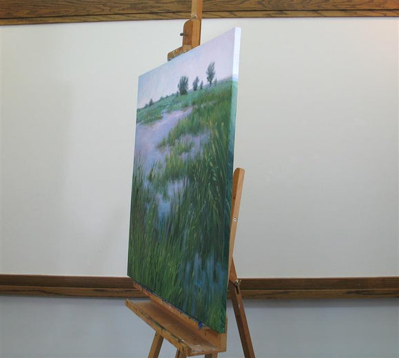 Lake in the Prairie by Suzanne Massion |  Side View of Artwork