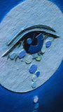 Original art for sale at UGallery.com | Cuando la Luna Llora by Tomo Mori | $4,575 | mixed media artwork | 40' h x 40' w | thumbnail 4