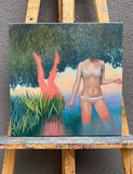 Original art for sale at UGallery.com | The Remembering Body by Agnieszka Potrzebnicka | $1,100 | oil painting | 15.74' h x 15.74' w | thumbnail 3
