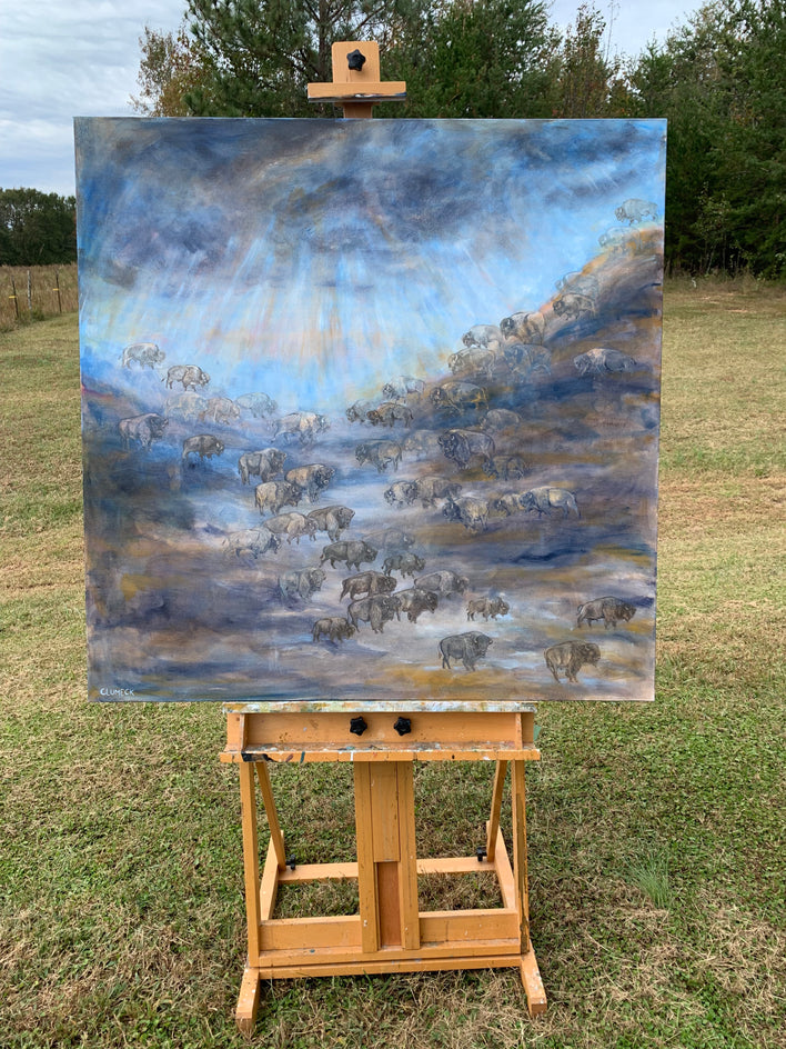 Bison Beneath the Light by Alana Clumeck |  Context View of Artwork