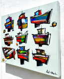 Original art for sale at UGallery.com | Small Boats, Big Stories by Allen Wittert | $900 | acrylic painting | 16' h x 20' w | thumbnail 2