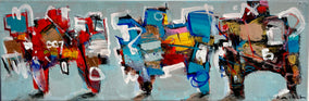 Original art for sale at UGallery.com | Bots Don’t Need Swimsuits by Allen Wittert | $800 | acrylic painting | 8' h x 23.5' w
