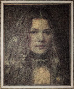 Original art for sale at UGallery.com | Lisa by Ani Abakumova | $10,800 | mixed media artwork | 40' h x 32' w