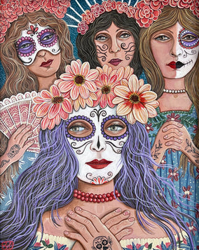 Original art for sale at UGallery.com | Day of the Dead by Johansen Newman | $2,975 | acrylic painting | 27' h x 23.5' w