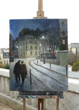 Original art for sale at UGallery.com | Soirée D'Hiver by Bertrand Girard | $3,500 | acrylic painting | 40' h x 31' w | thumbnail 3