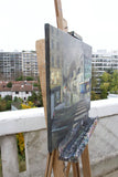 Original art for sale at UGallery.com | Un Soir d'Automne à Paris by Bertrand Girard | $2,250 | acrylic painting | 21' h x 28' w | thumbnail 2