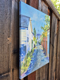 Original art for sale at UGallery.com | Petaluma Alley by Catherine McCargar | $725 | acrylic painting | 16' h x 12' w | thumbnail 2