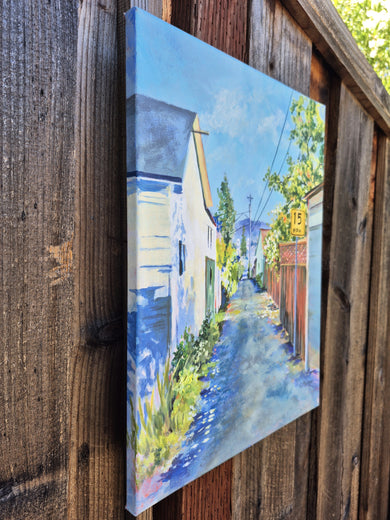 Petaluma Alley by Catherine McCargar |  Side View of Artwork
