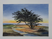 Original art for sale at UGallery.com | Coastal Summer Sunset by Catherine McCargar | $1,200 | watercolor painting | 14' h x 20' w | thumbnail 3