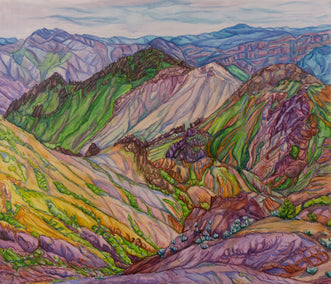 watercolor painting by Crystal DiPietro titled In the Company of Hills