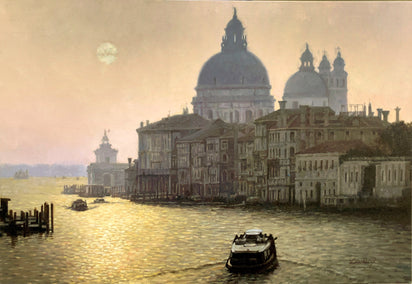 oil painting by David Qiyi Liu titled The Morning in Venice