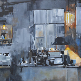 oil painting by David Thelen titled Night Light