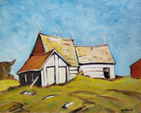 Original art for sale at UGallery.com | Old Log Barns near Harpers Ferry WV by Doug Cosbie | $350 | oil painting | 8' h x 10' w