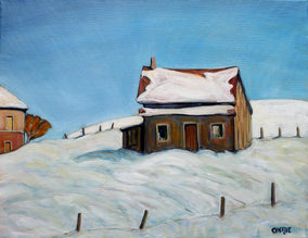 Original art for sale at UGallery.com | Snowbelt, St. Lawrence County New York by Doug Cosbie | $400 | oil painting | 11' h x 18' w