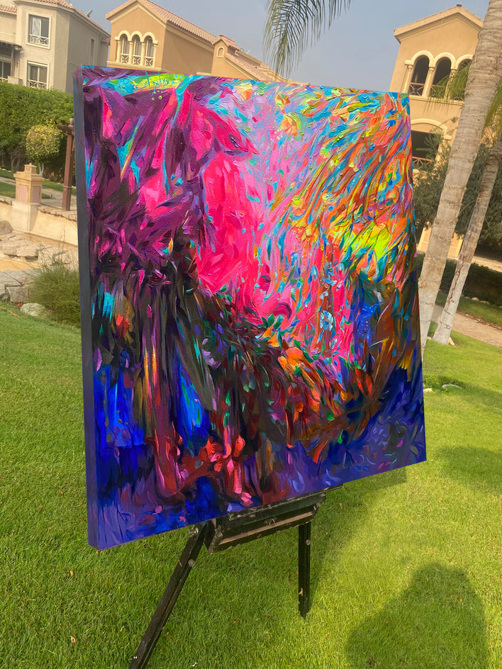 Bursting Paradise by Dowa Hattem |  Side View of Artwork