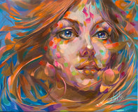 Original art for sale at UGallery.com | Constantly Dreaming by Dowa Hattem | $500 | oil painting | 15.7' h x 19.6' w | thumbnail 1