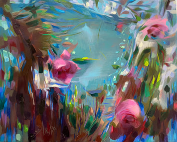 oil painting by Dowa Hattem titled Ocean's Floral Dream