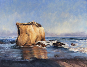 Original art for sale at UGallery.com | Rock at El Matador Beach; Malibu by Elizabeth Garat | $1,800 | oil painting | 22' h x 28' w