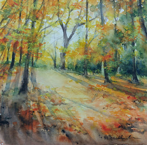 watercolor painting by Erika Kocsi titled Autumn Sunshine.