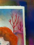 Original art for sale at UGallery.com | The Keeper of the Red House by Evgenia Smirnova | $700 | mixed media artwork | 23' h x 15' w | thumbnail 2