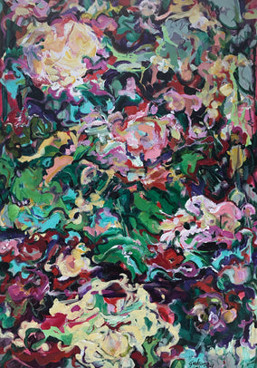 Original art for sale at UGallery.com | Fantasy Garden 11 by Sheila Grabarsky | $1,900 | acrylic painting | 36' h x 24' w