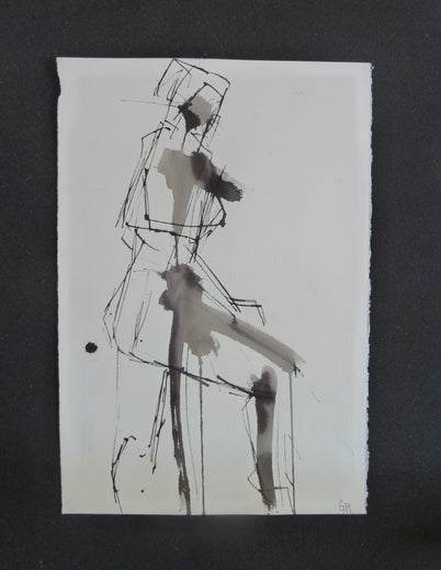 Gestural Ink Drawing #55 by Gail Ragains |  Context View of Artwork