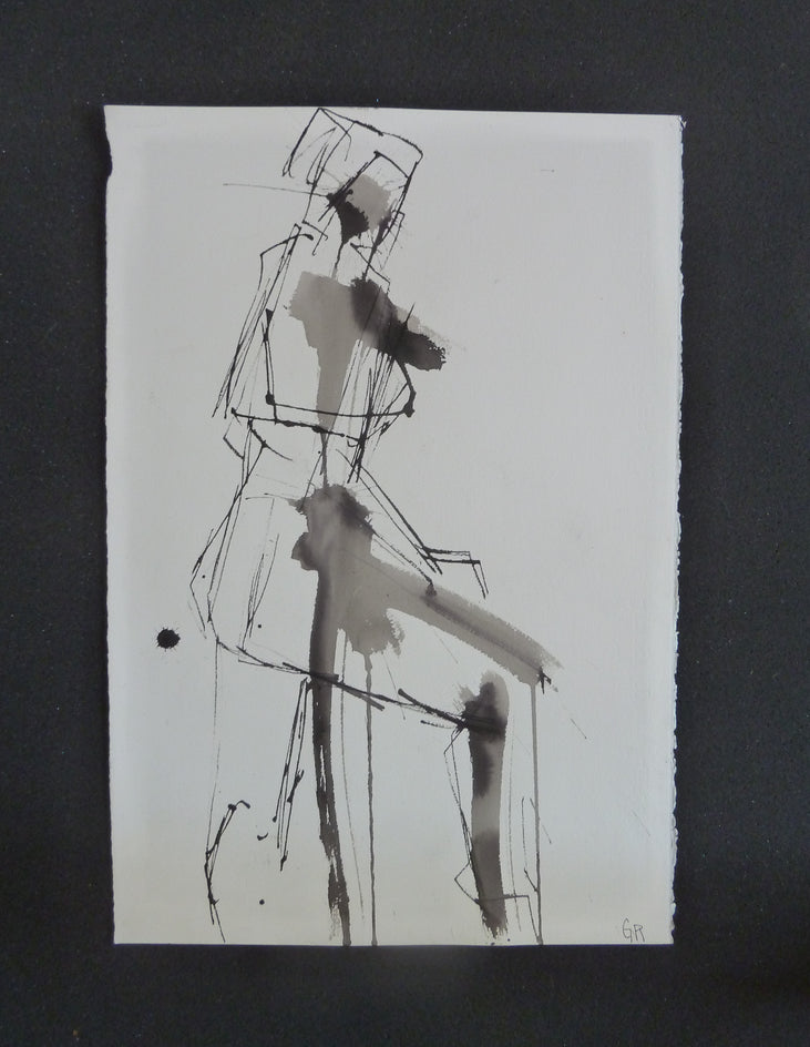 Gestural Ink Drawing #55 by Gail Ragains |  Context View of Artwork
