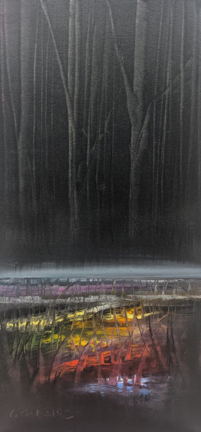 Original art for sale at UGallery.com | Night Light by George Peebles | $1,300 | oil painting | 24' h x 12' w