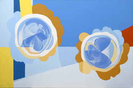 acrylic painting by Guigen Zha titled Floral Wheel