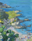 Original art for sale at UGallery.com | Azure Serenity by Gulshaba Abbasova | $2,000 | oil painting | 35' h x 28' w | thumbnail 1