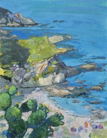 oil painting by Gulshaba Abbasova titled Azure Serenity