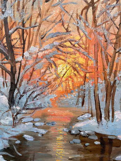 Golden Winter by Gulshaba Abbasova |   Closeup View of Artwork