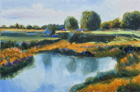 Original art for sale at UGallery.com | Peaceful Silence by Gulshaba Abbasova | $700 | oil painting | 16' h x 24' w