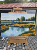 Original art for sale at UGallery.com | Peaceful Silence by Gulshaba Abbasova | $700 | oil painting | 16' h x 24' w | thumbnail 3