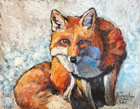 Original art for sale at UGallery.com | Foxy by Jan Fontecchio Perley | $625 | oil painting | 8' h x 10' w