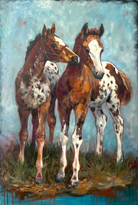 Original art for sale at UGallery.com | Two's Company by Jan Fontecchio Perley | $1,600 | oil painting | 36' h x 24' w