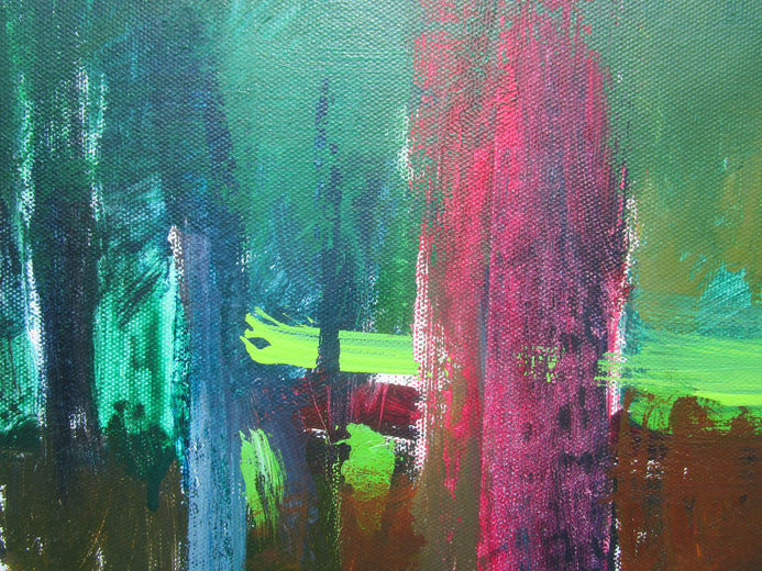 Colorful Woods by Janet Dyer |   Closeup View of Artwork