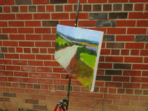Original art for sale at UGallery.com | Quiet Road by Janet Dyer | $700 | acrylic painting | 12' h x 24' w | thumbnail 2