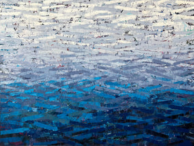 Original art for sale at UGallery.com | Midnight Waves by Janet Hamilton | $4,100 | oil painting | 36' h x 48' w