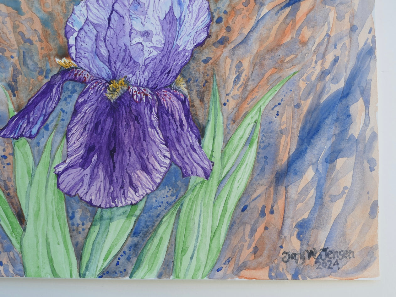 Purple Iris #2 by Jay Jensen |  Side View of Artwork