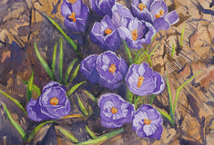 Original art for sale at UGallery.com | With the Crocus Comes the Spring by Jay Jensen | $575 | watercolor painting | 9' h x 12' w | thumbnail 4