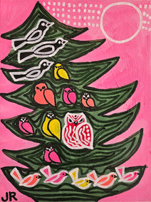 acrylic painting by Jessica JH Roller titled Bird Tree
