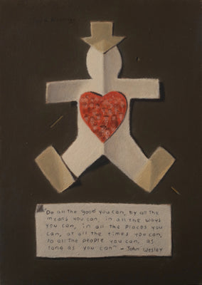 Original art for sale at UGallery.com | Big Heart by Jose H. Alvarenga | $425 | oil painting | 7' h x 5' w