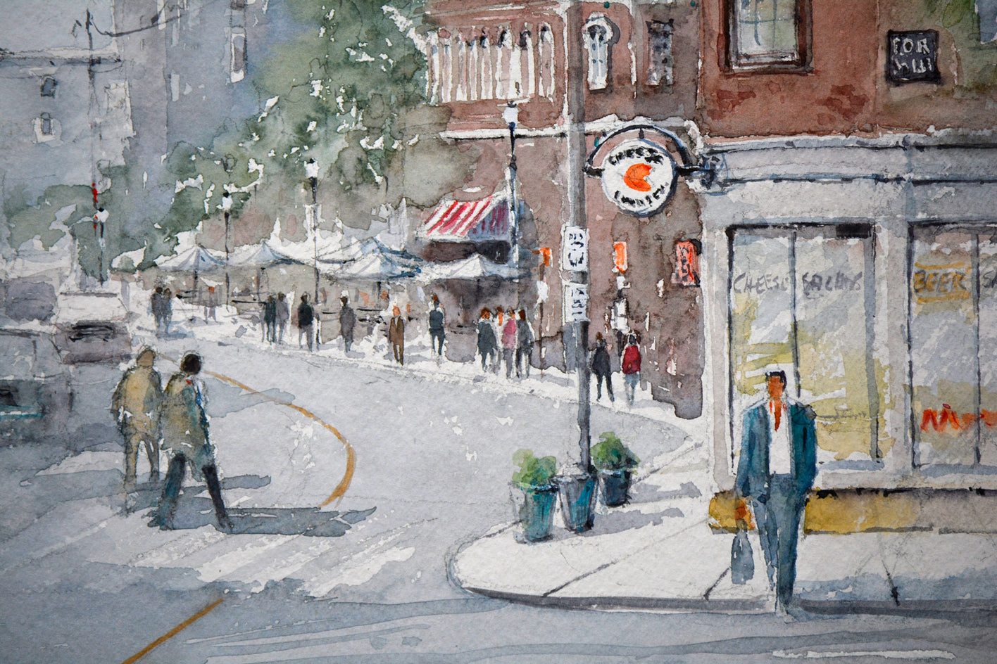 Old Port Town by Judy Mudd |  Closeup View of Artwork