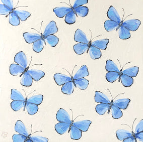 Original art for sale at UGallery.com | Whispers of Blue by Karen Barton | $1,100 | oil painting | 16' h x 16' w